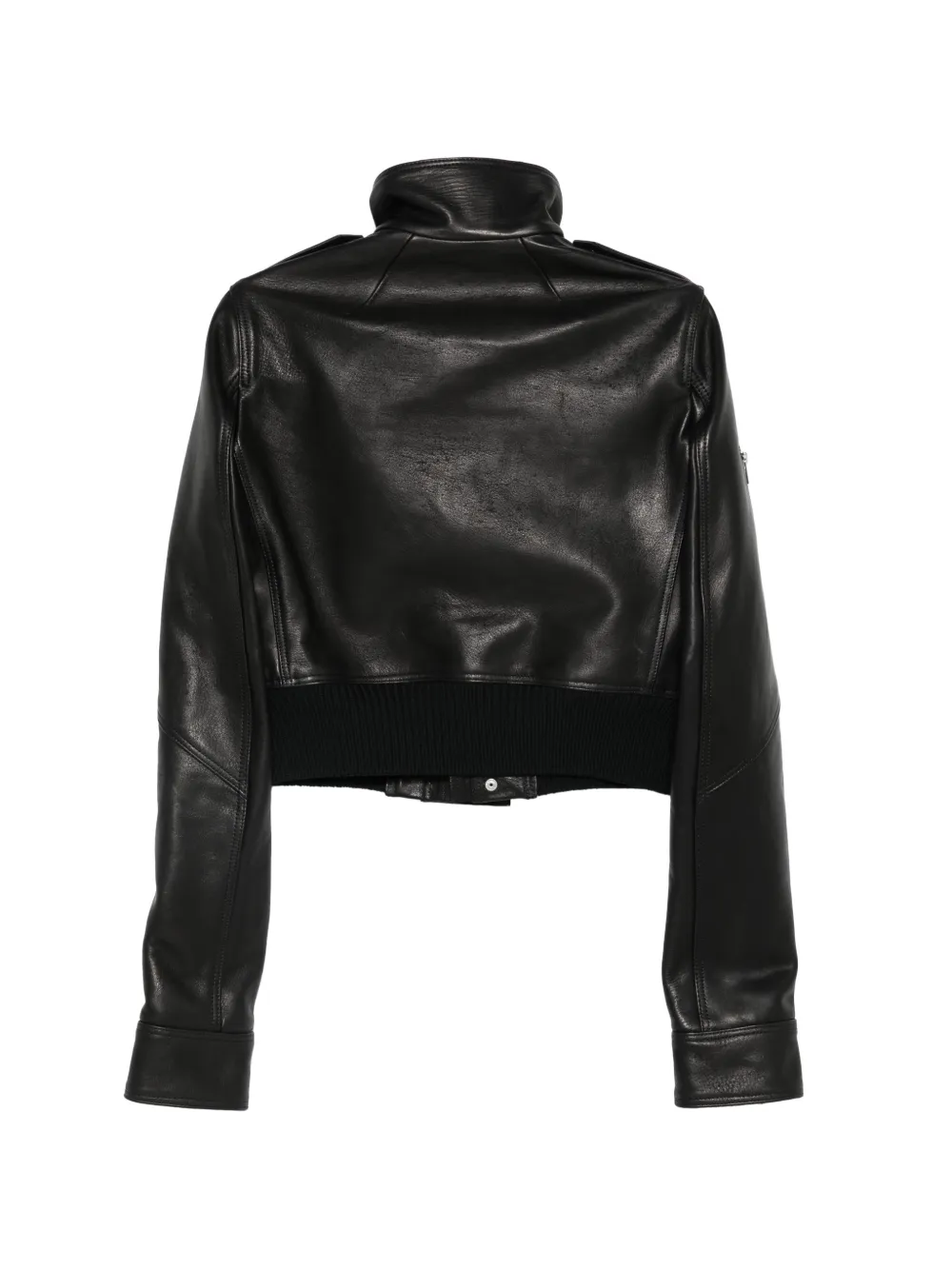 Rick Owens Rev leren jack Zwart