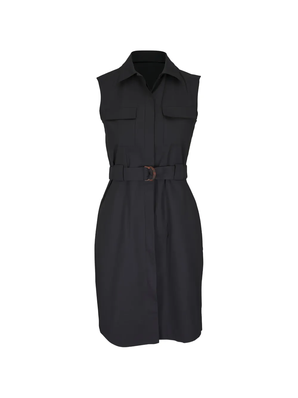 Antonelli collared belted dress - Nero
