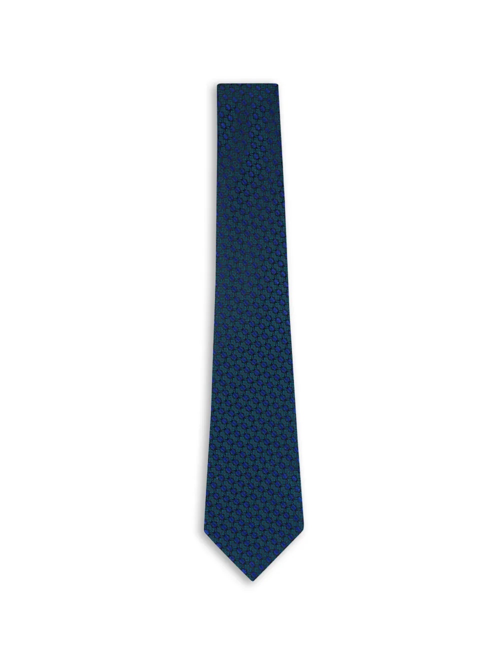 Zegna geometric-patterned tie - Blu