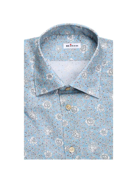 Kiton camisa floral de manga larga