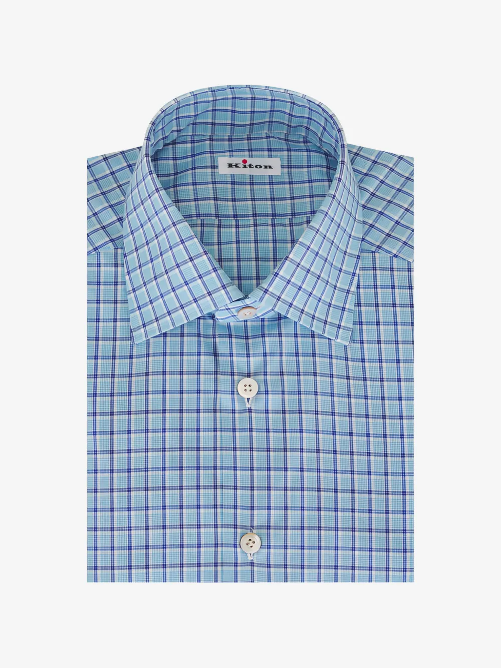 Kiton checked shirt | Blue | Image 1