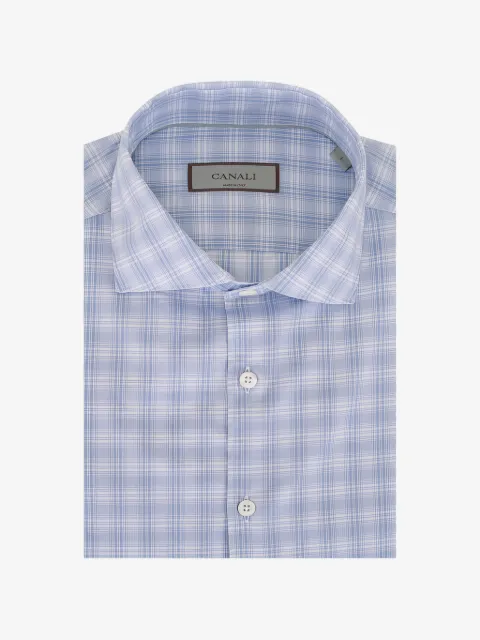 Canali camisa de algodón con cuadros estampados
