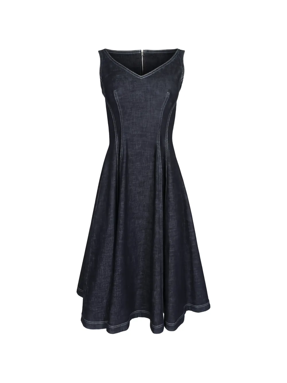 Marni V-neck denim midi dress - Blu