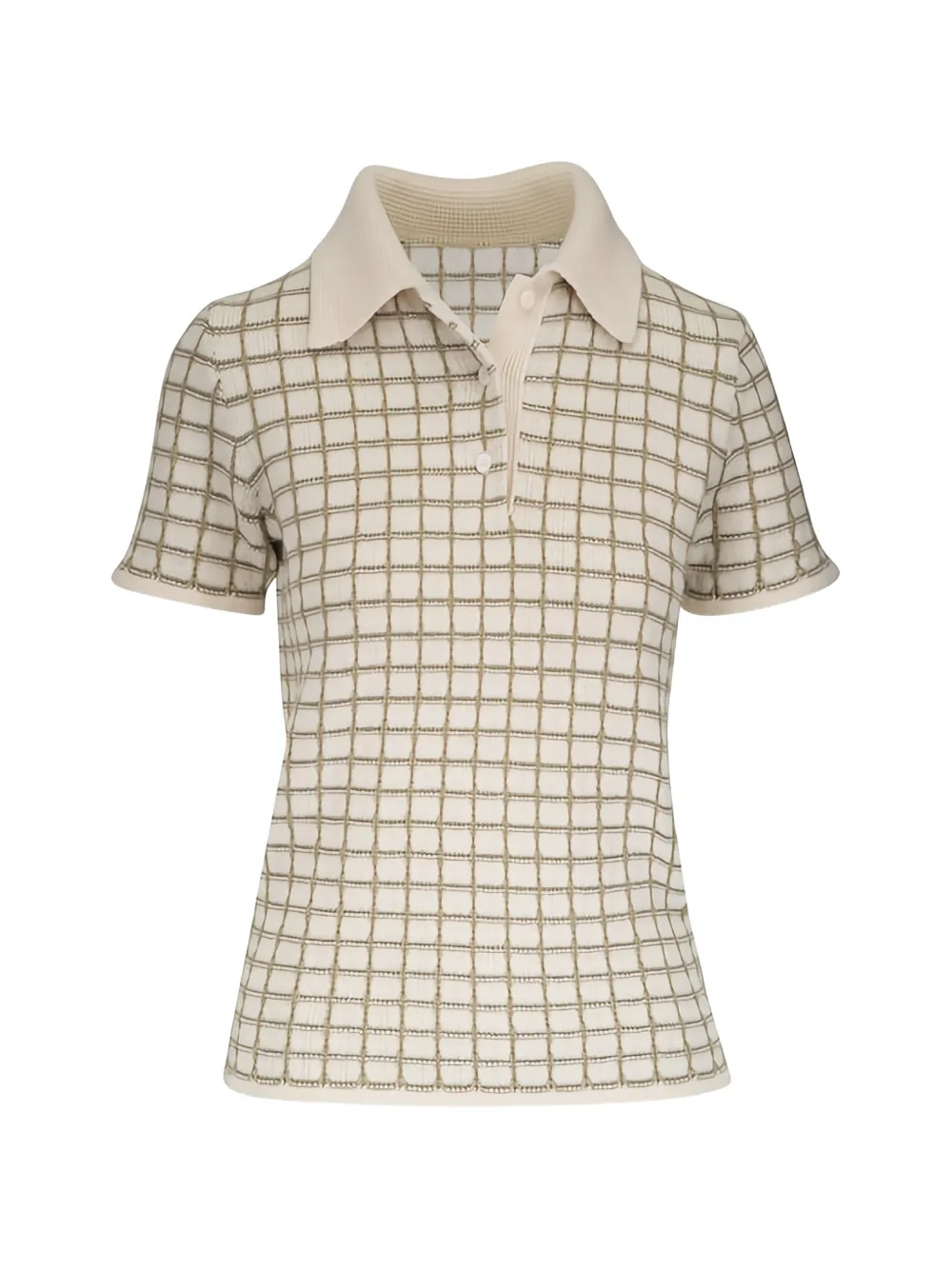 The Elder Statesman check-pattern short-sleeve polo shirt - Neutrals