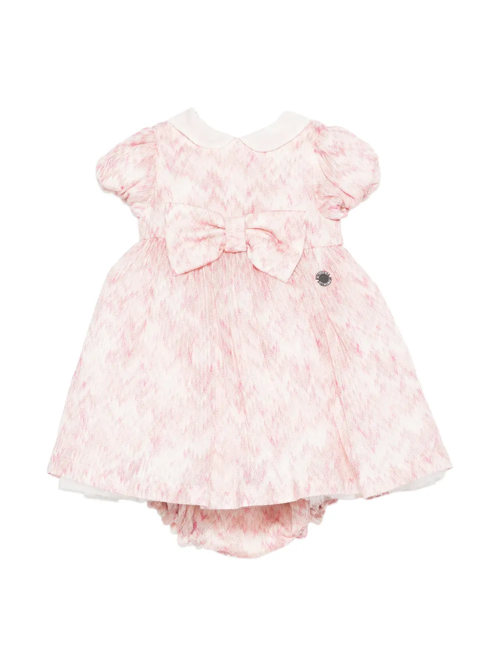 Missoni Kids bow zig-zag dress - Bianco