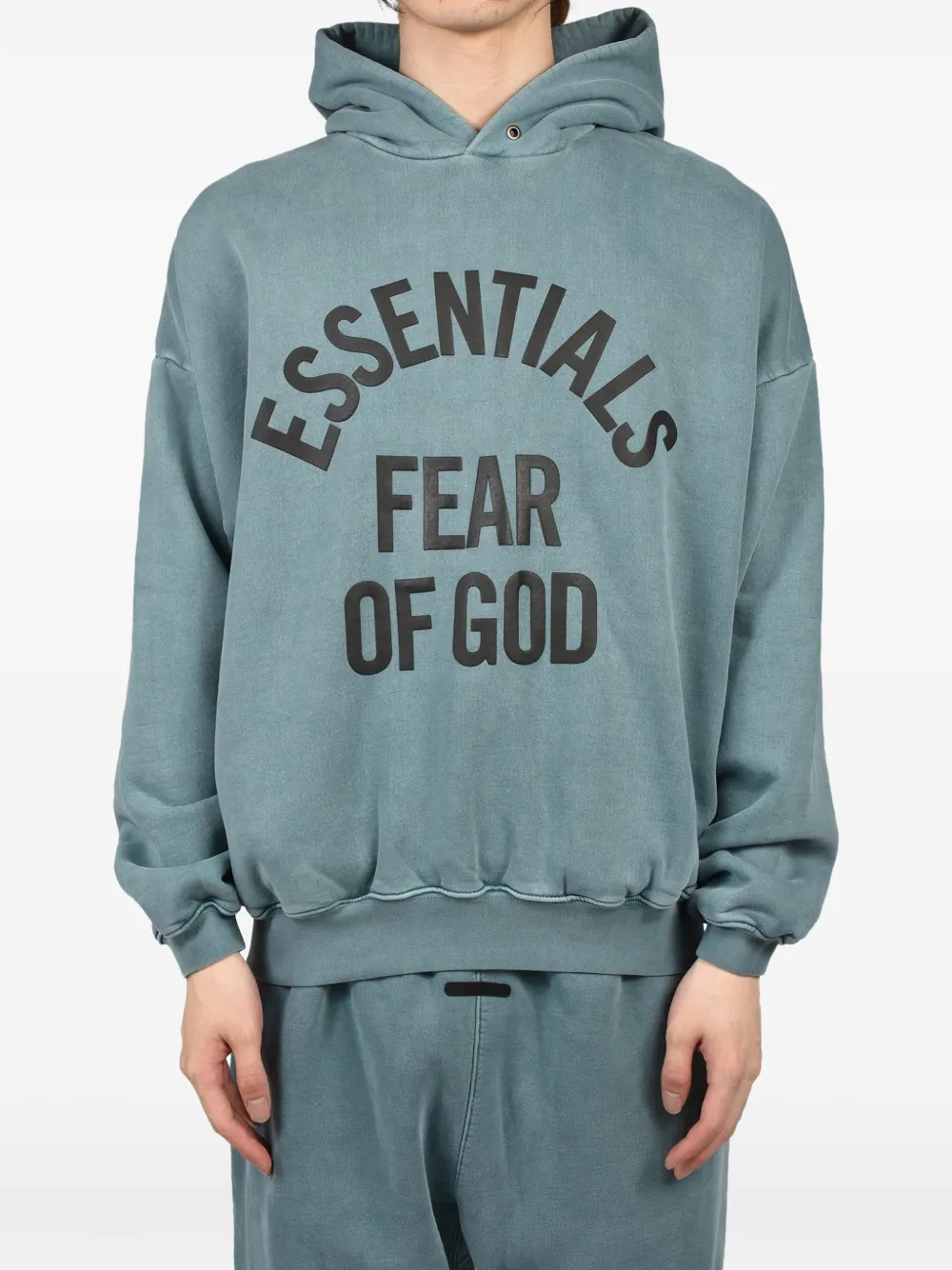 FEAR OF GOD ESSENTIALS Campus 90s hoodie met logo-print Groen