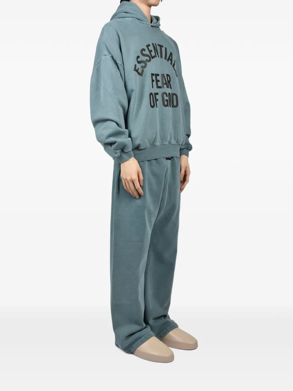 FEAR OF GOD ESSENTIALS Campus 90s hoodie met logo-print Groen