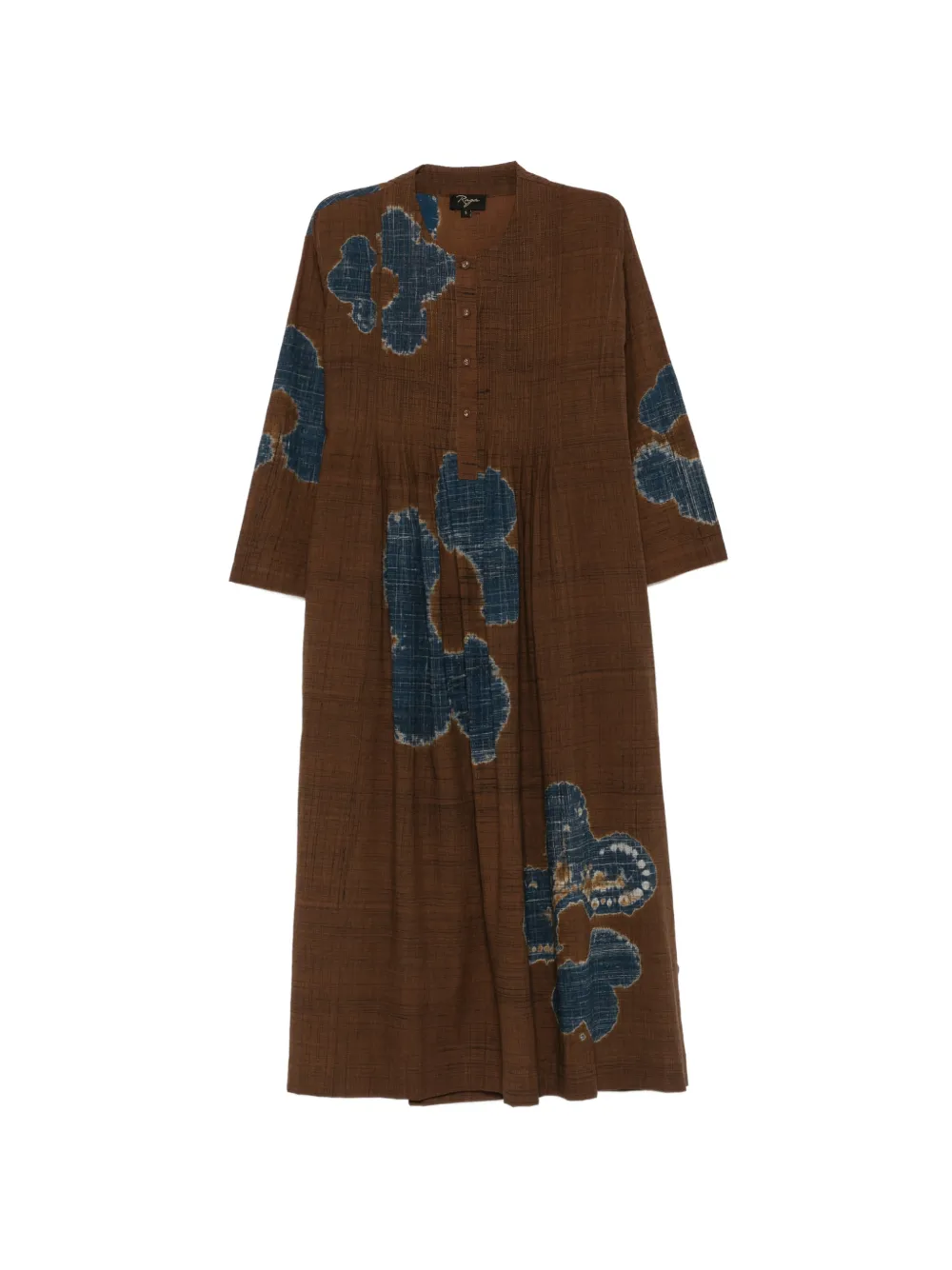 YAVI Tita pleated midi dress - Marrone