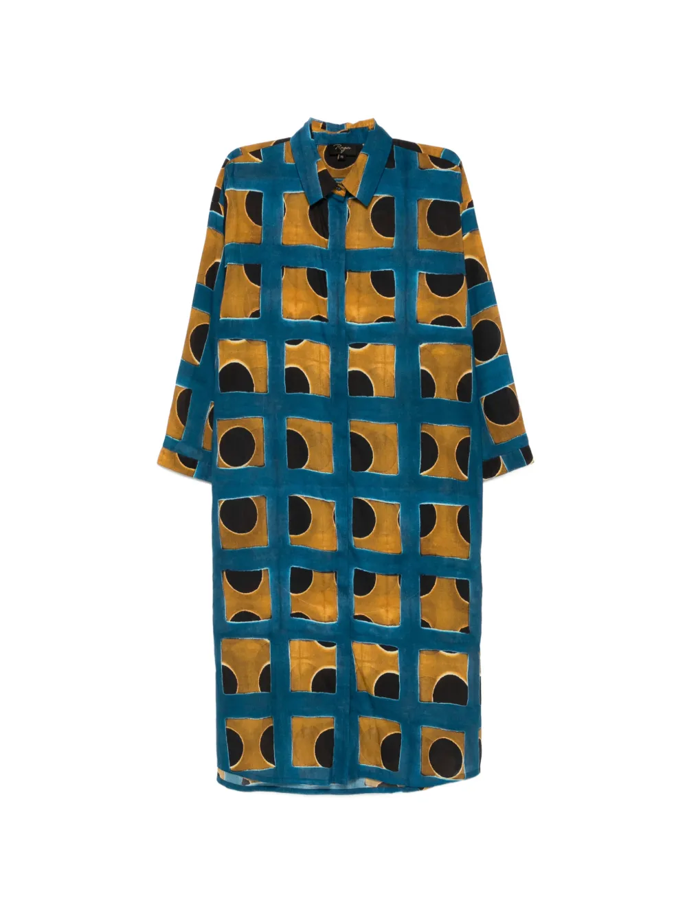 YAVI Tiara geometric-pattern midi dress - Blue