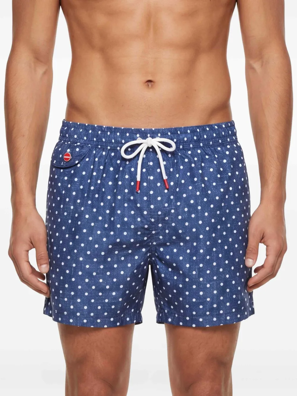 Kiton Zwembroek met stippen Blauw
