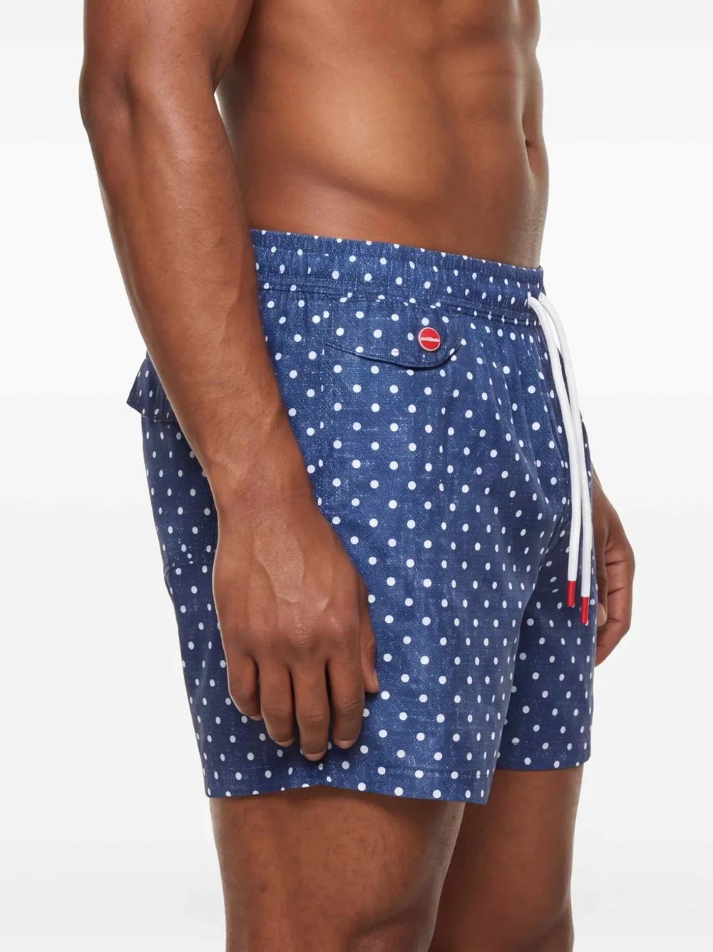 Kiton Zwembroek met stippen Blauw