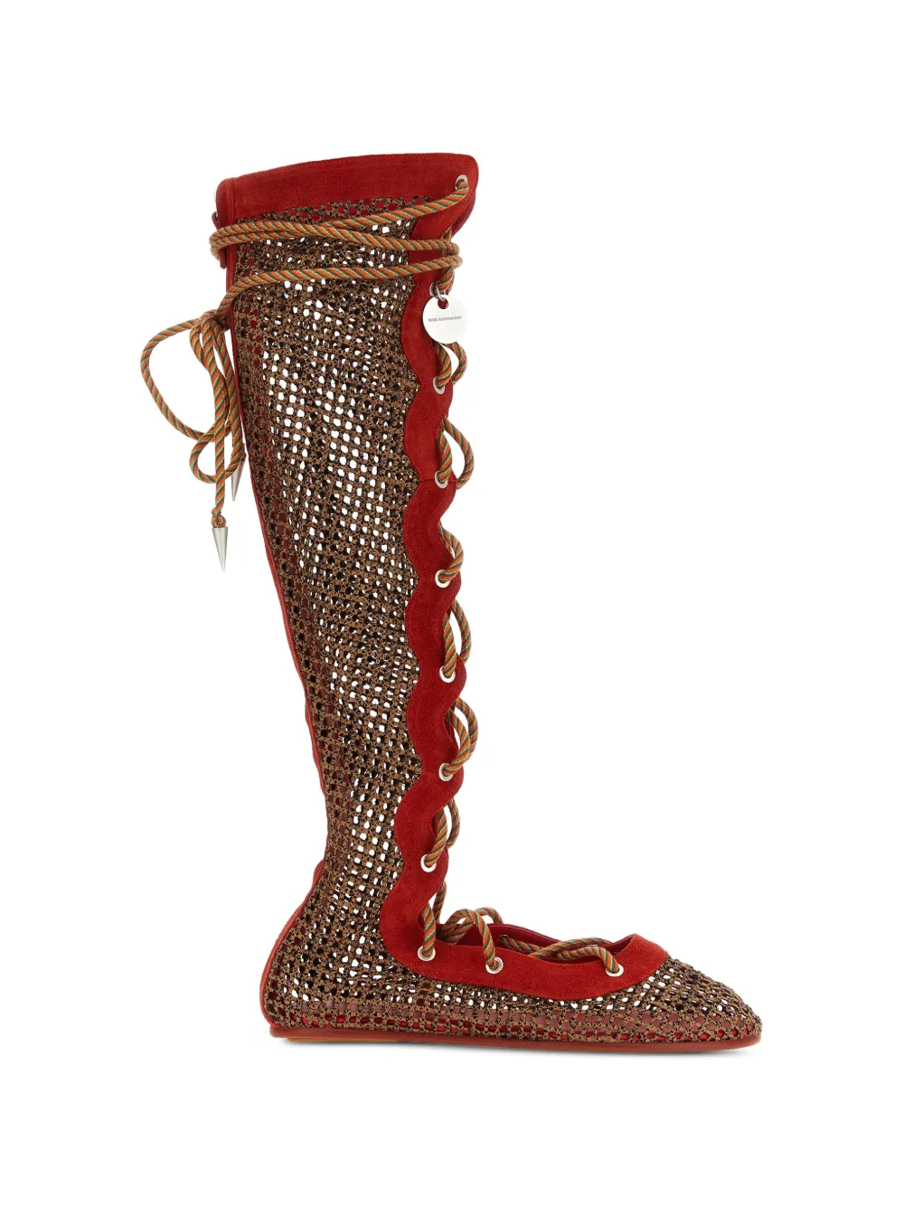 Kiko Kostadinov reticella mesh suede boots - Marrone