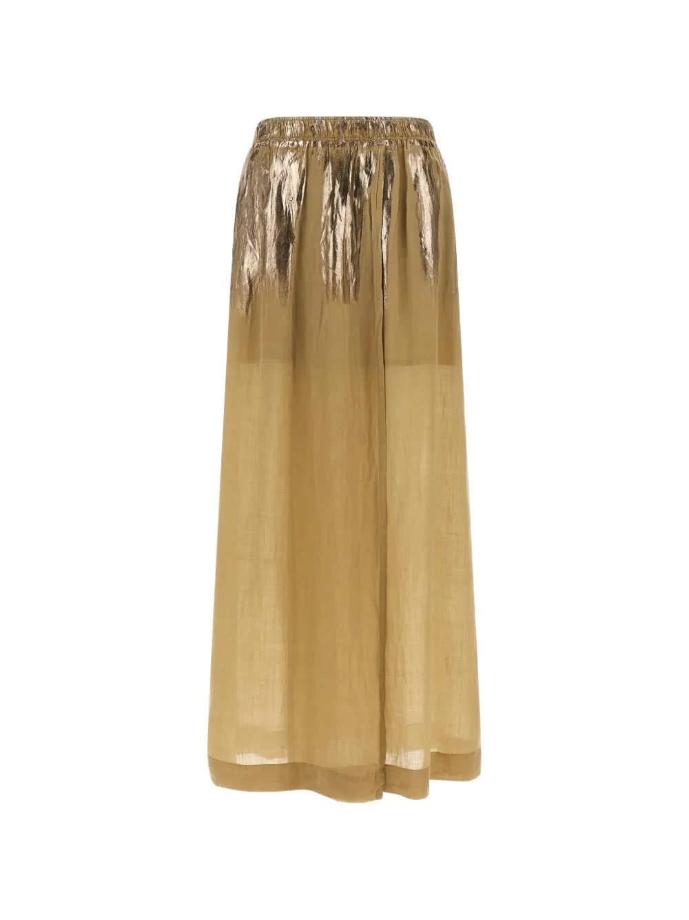 Nude laminated varnish elastic mid skirt - Giallo