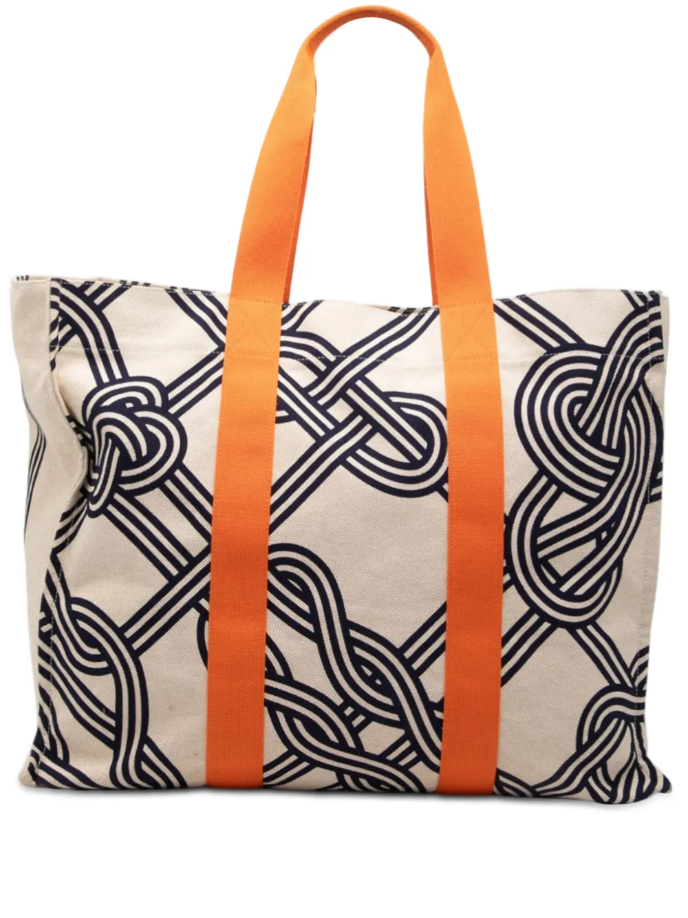 Hermès Pre-Owned 2015-2026 Toile Noeuds Marins Beach tote bag - Arancione