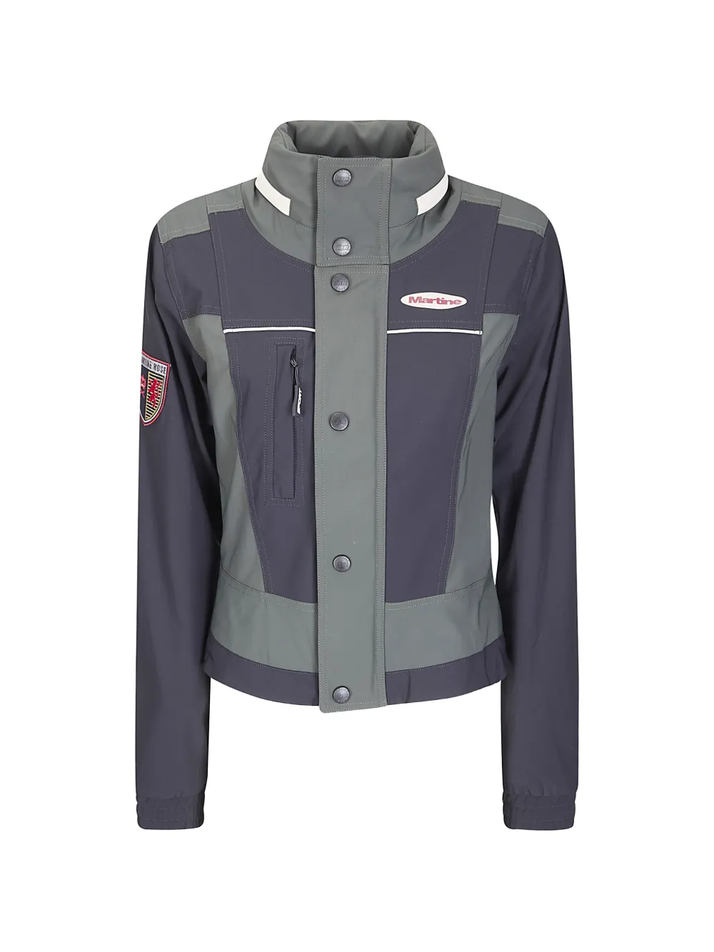 Martine Rose panelled logo-patch jacket - Grigio