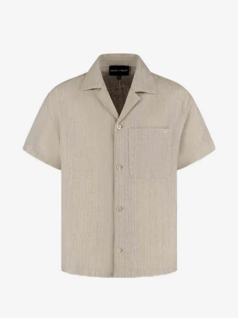 Emporio Armani Kids striped pocket shirt