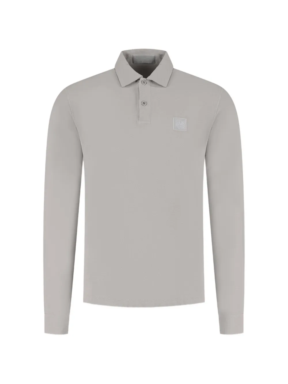 Stone Island Ghost logo-patch long-sleeve polo shirt - Toni neutri