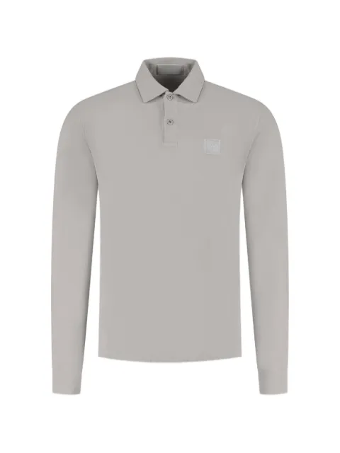 Stone Island Ghost logo-patch long-sleeve polo shirt