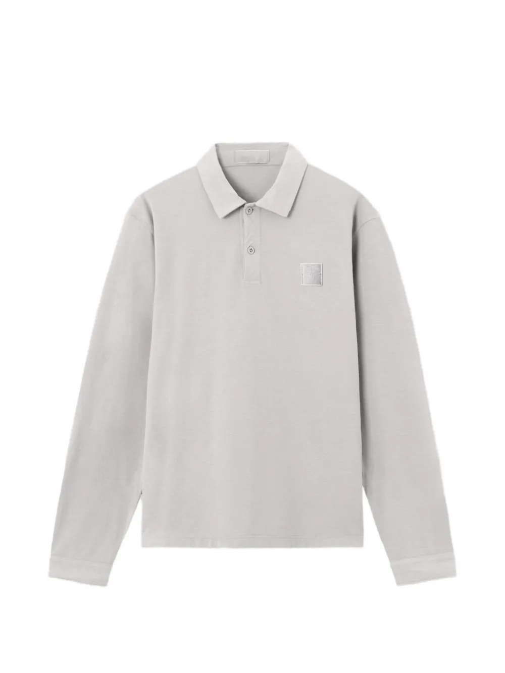 Stone Island Ghost logo-patch long-sleeve polo shirt - Toni neutri