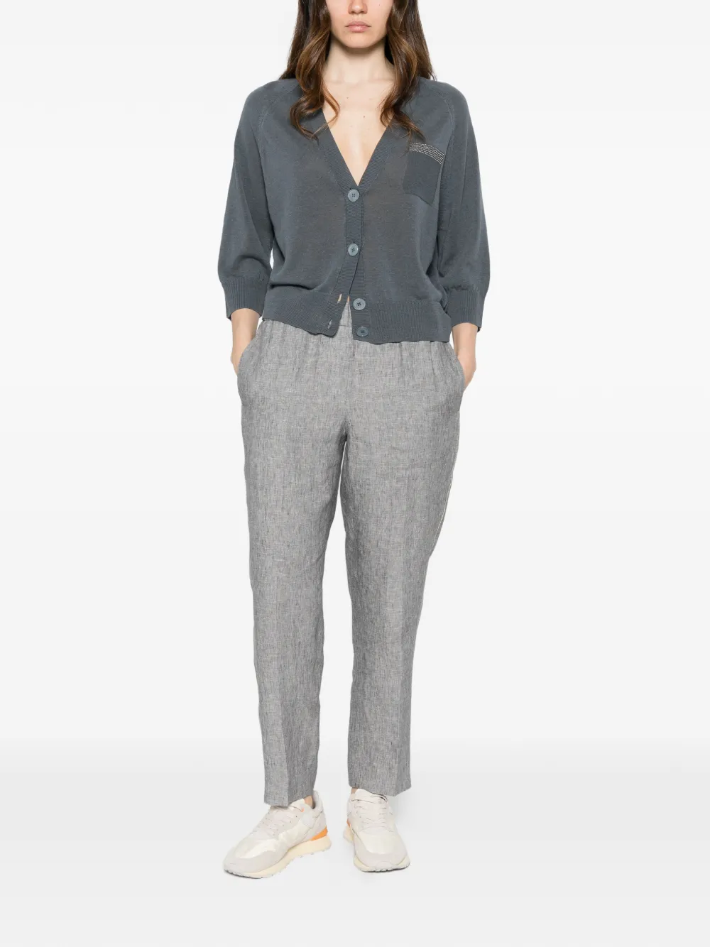Peserico Pantalon met elastische tailleband Grijs