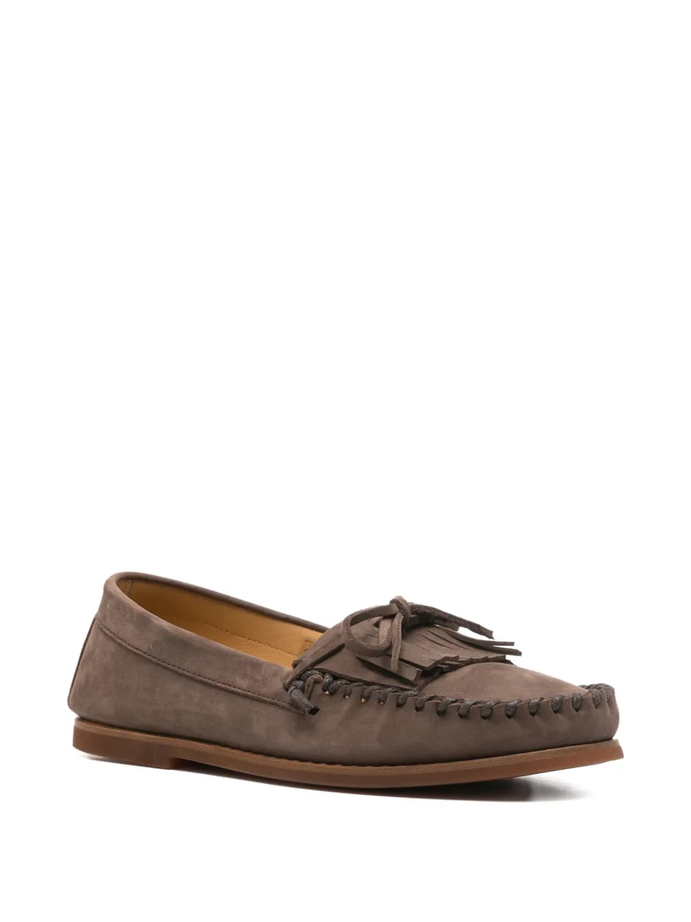Henderson Baracco Tassia fringed nubuck loafers Bruin