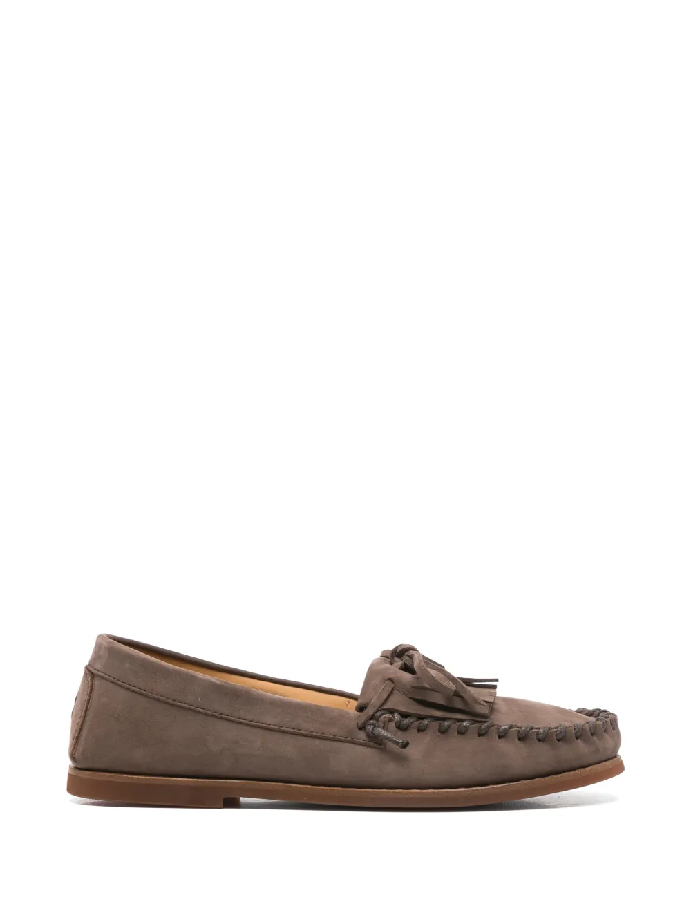 Henderson Baracco Tassia fringed nubuck loafers - Marrone