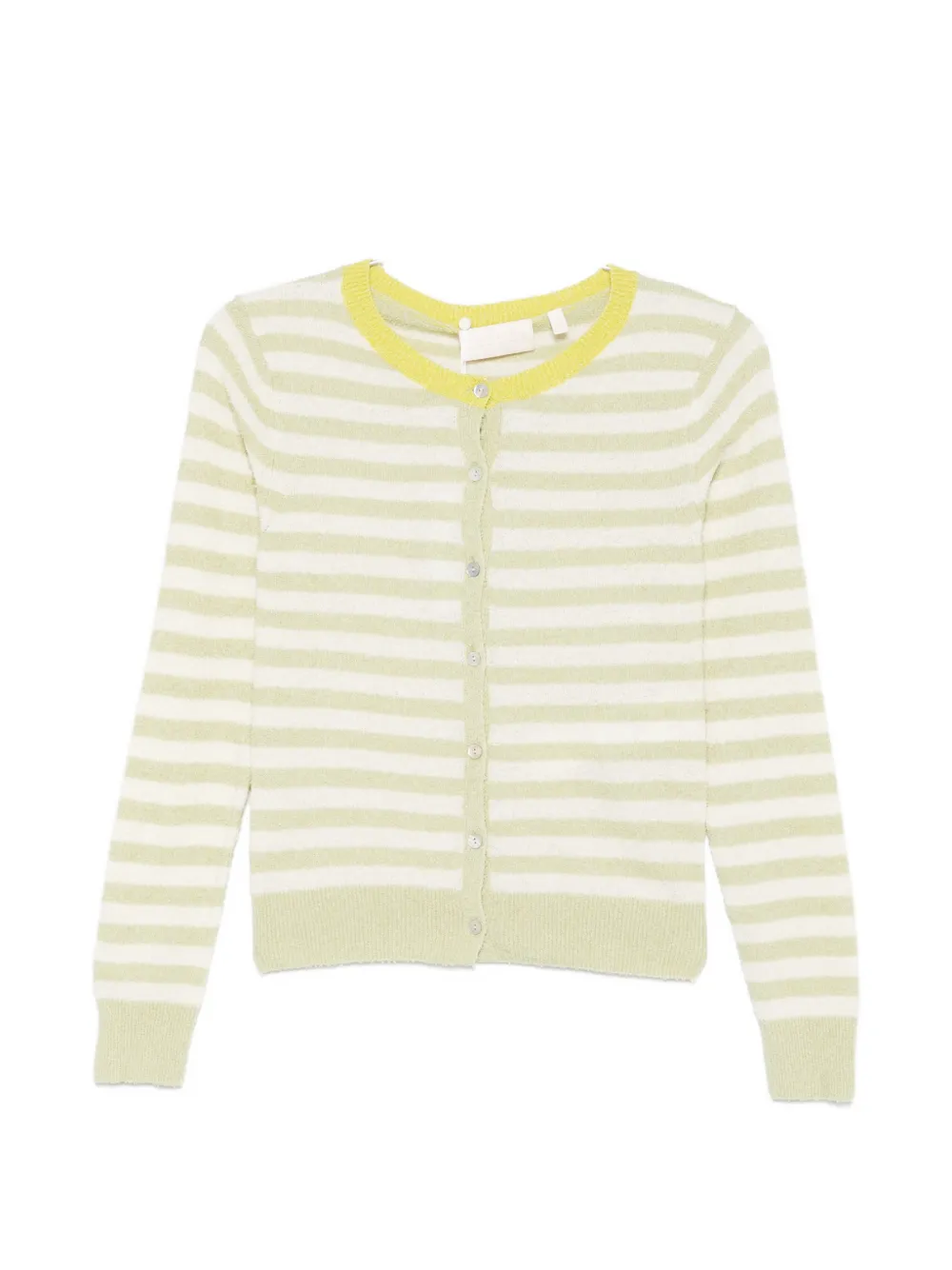 Iblues Striped Round-neck Cardigan In Nude