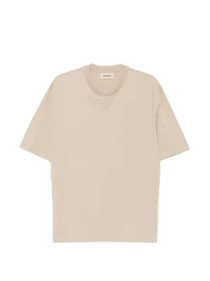 AURALEE VネックTシャツ ベージュ Auralee コットン Tシャツ | ニュートラル | FARFETCH JP