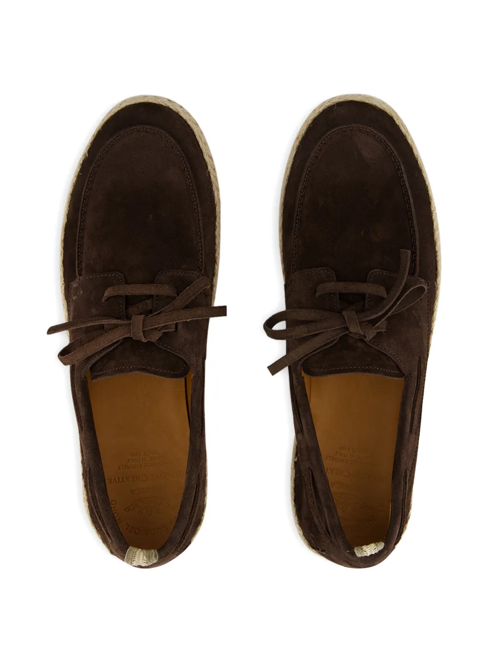 Officine Creative Bowline 005 suede espadrilles Bruin