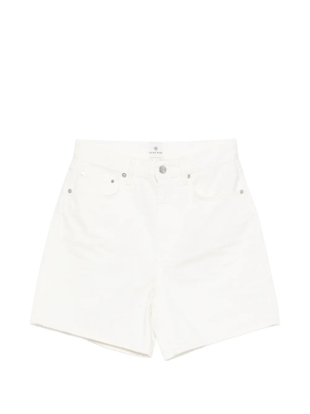 ANINE BING Kat logo-patch shorts - Weiß