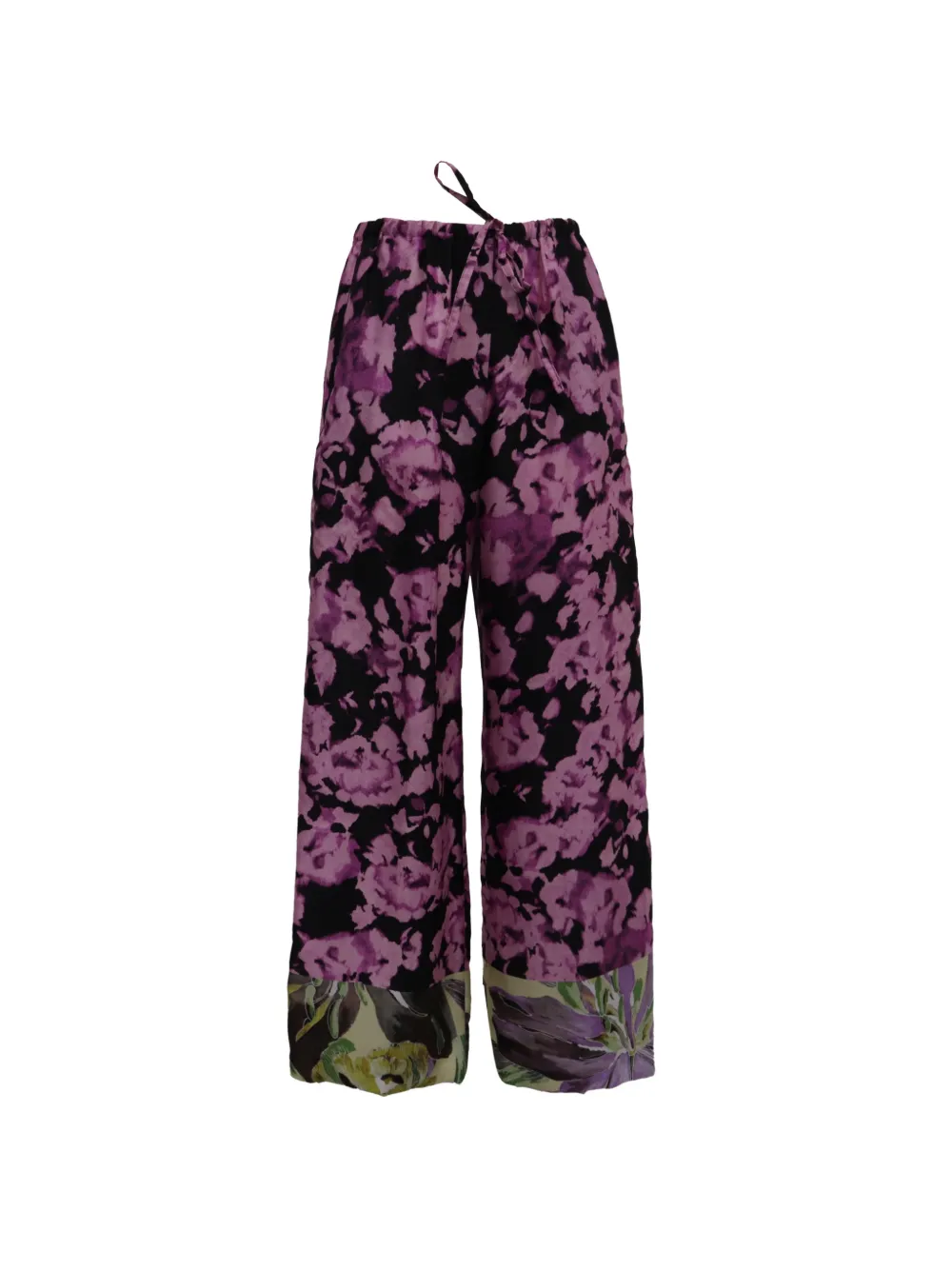 Dries Van Noten Pre-Owned Puvis floral-print straight-leg trousers - Viola