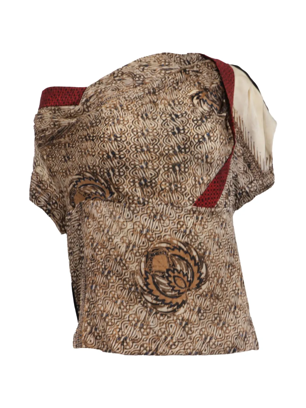 Dries Van Noten Pre-Owned printed off-shoulder blouse - Nero