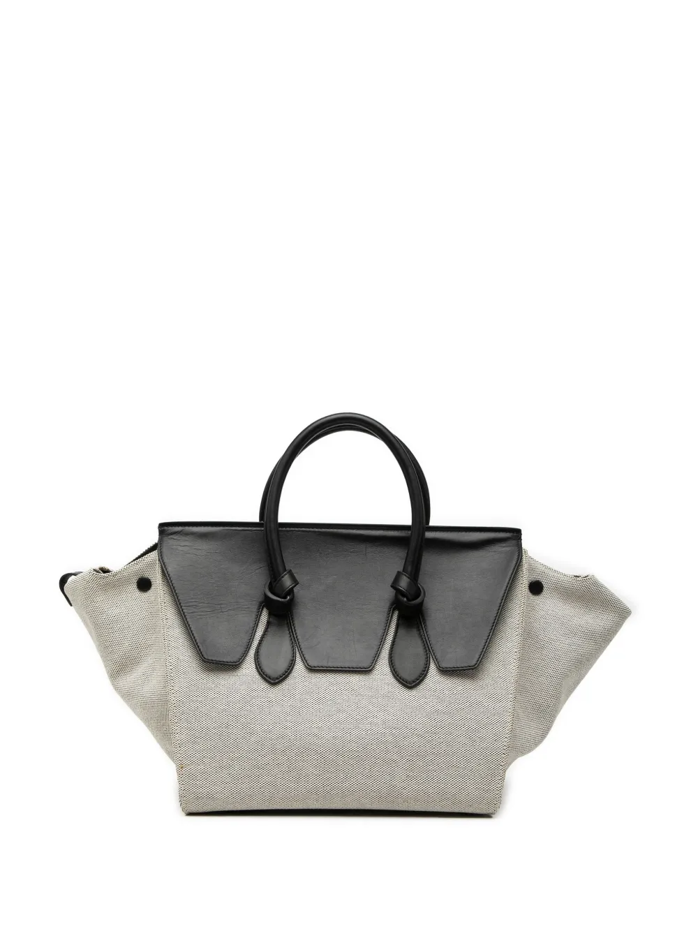 Celine Pre-Owned 2013 Small Bicolor Canvas and Calfskin Tie Knot handbag - Grigio