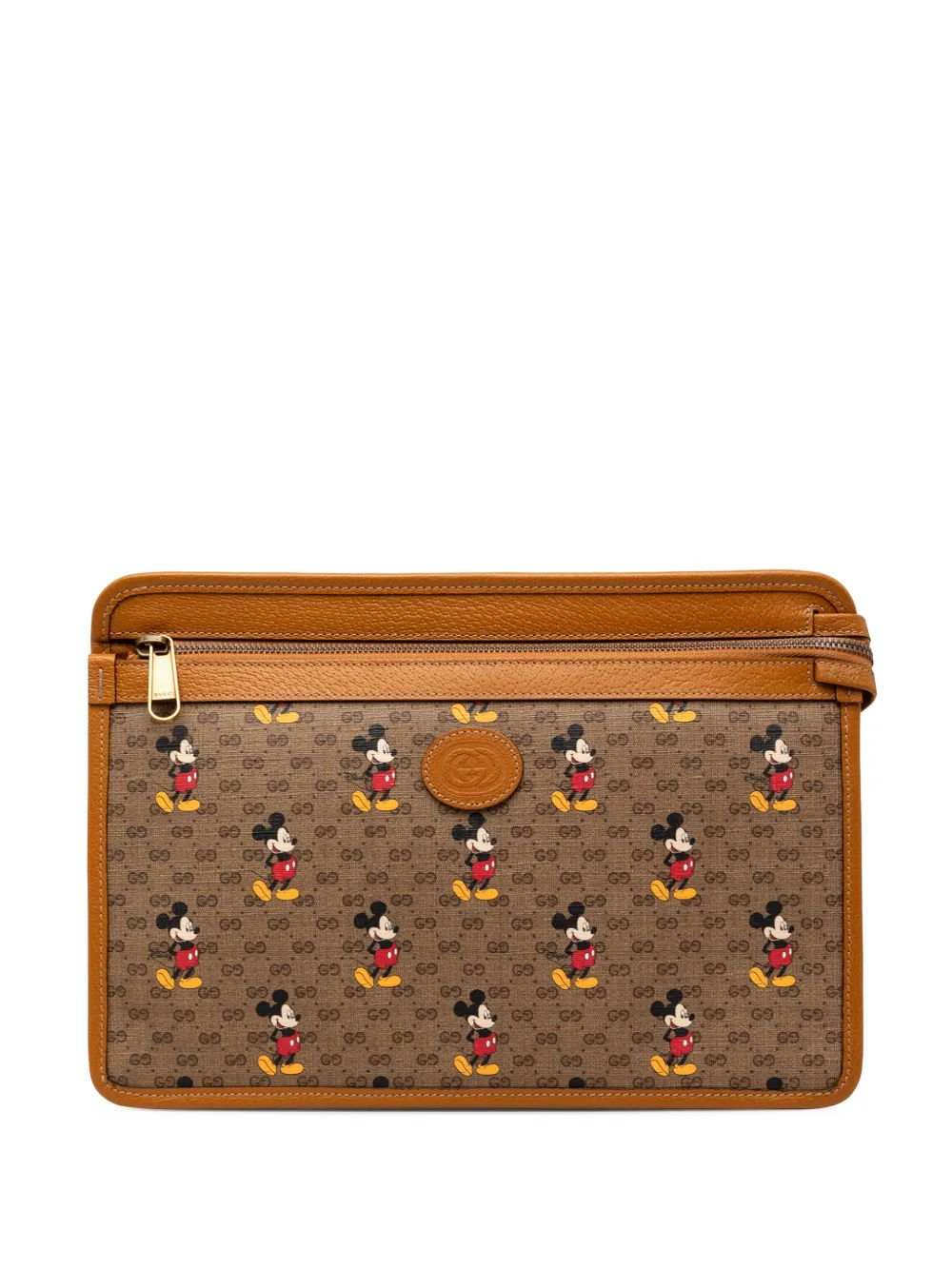 Gucci Pre-Owned 2016-2025 Disney Micro GG Supreme Mickey Mouse clutch bag - Marrone
