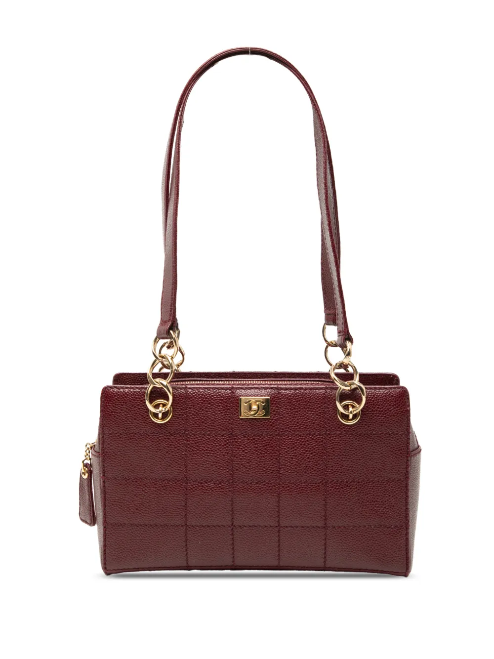 CHANEL Pre-Owned 2002-2003 CC Choco Bar Caviar Wild Stitch shoulder bag - Rosso