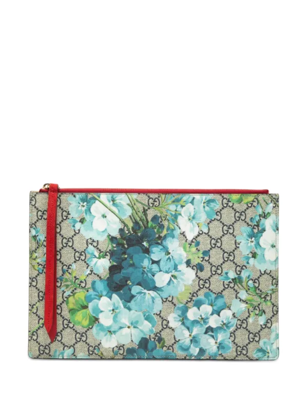 【未使用に近い】グッチ クラッチバッグ ブルームス ロゴ フローラル ベージュ Gucci Pre-Owned 2000-2015 GGスプリーム ブルームス クラッチバッグ