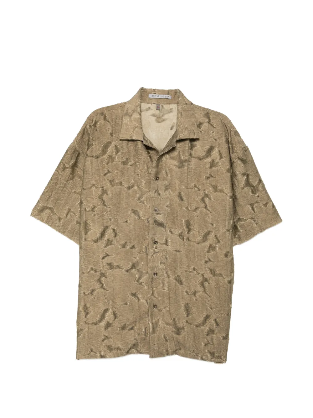 CHIAHUNG SU hand-woven patched shirt - Marrone