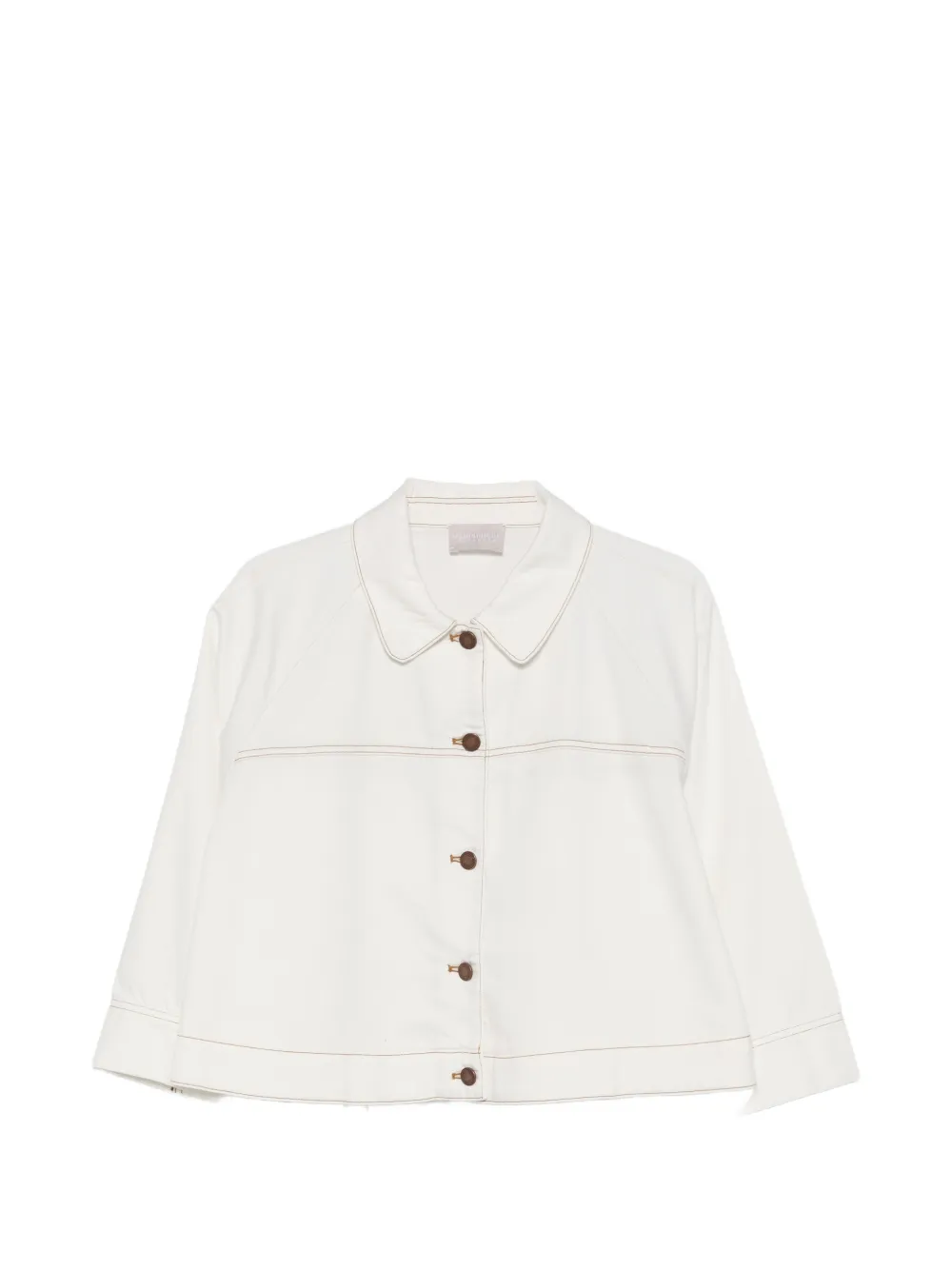 Hemisphere Contrast-topstitch Jacket In White