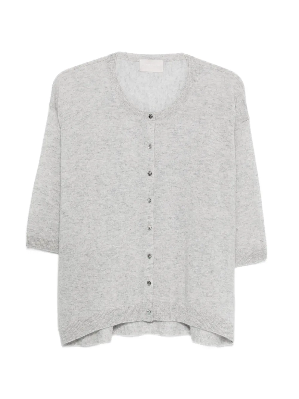 Hemisphere Buttoned Cardigan In Gray