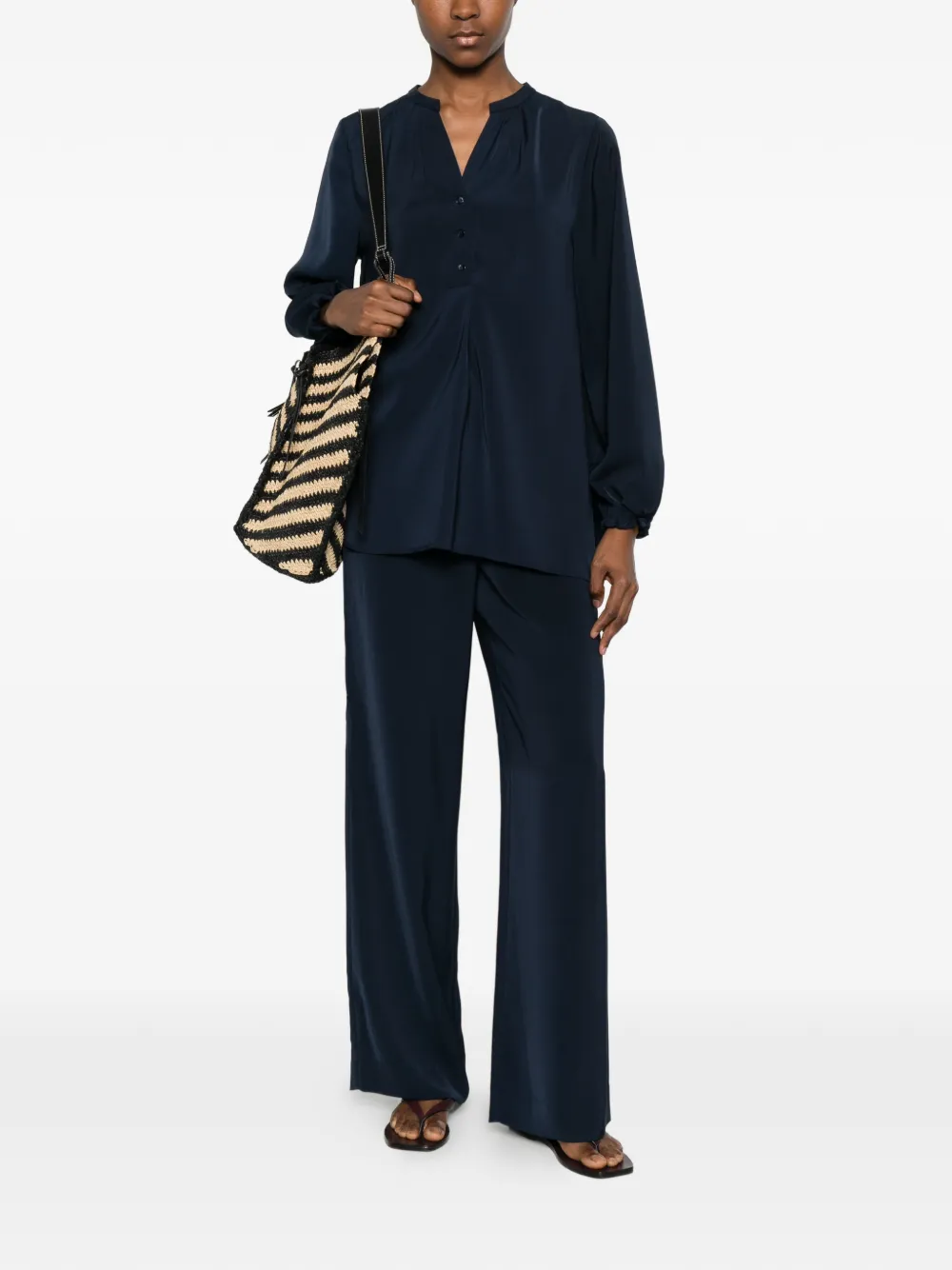 Hemisphere Broek met wijde pijpen Blauw
