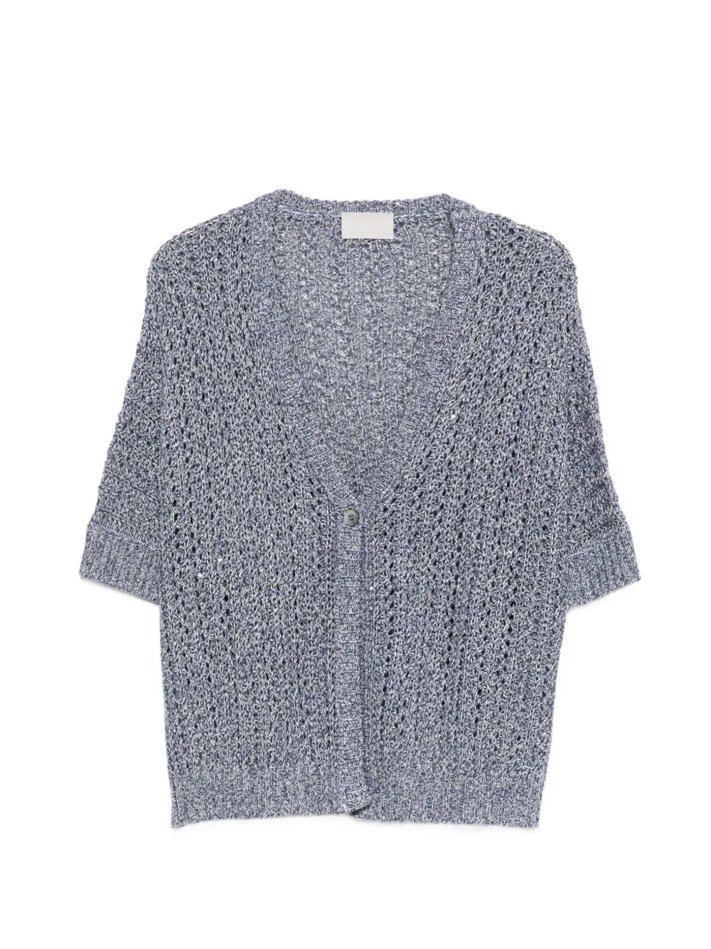 Hemisphere Open-knit Cardigan In Gray