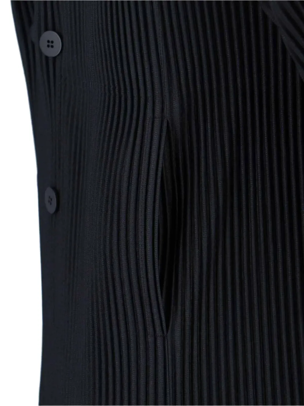 Homme Plissé Issey Miyake Blazer met plooien en dubbele rij knopen Zwart