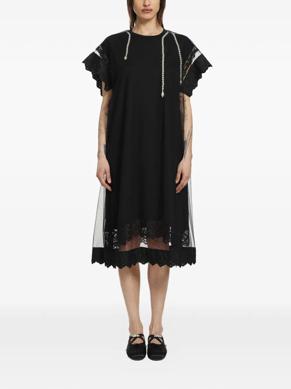 Simone Rocha layered laced dress - Nero