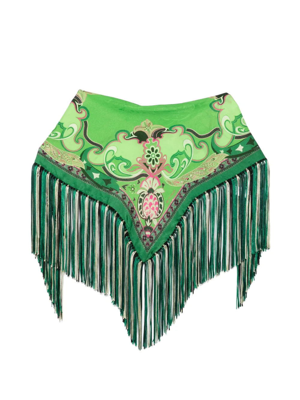 ETRO fringe scarf - Verde