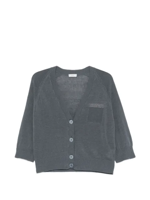 Peserico — bead-embellished raglan-sleeve cardigan