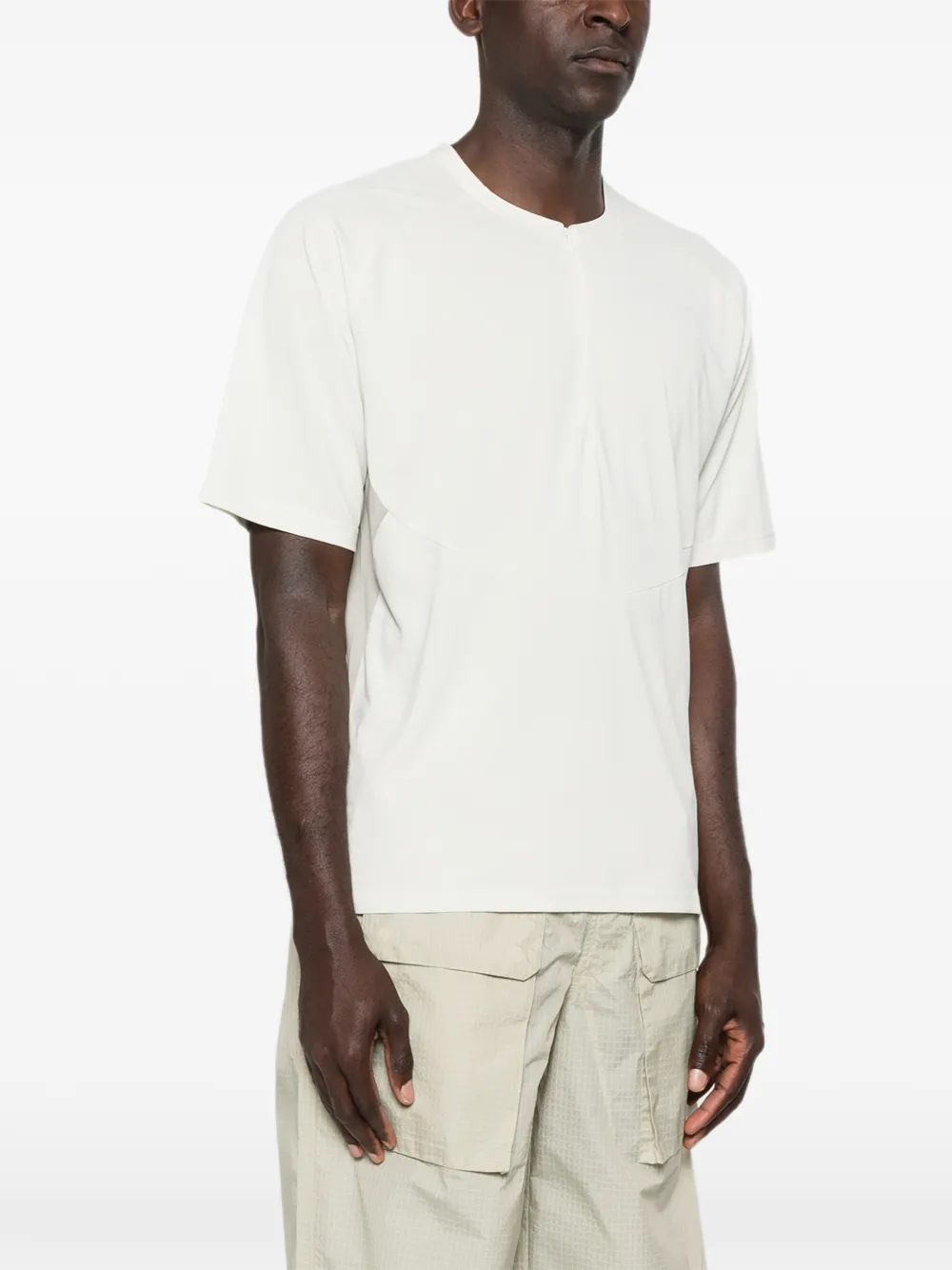 Hiking Patrol x Mammut T-shirt met ritssluiting en korte mouwen Beige