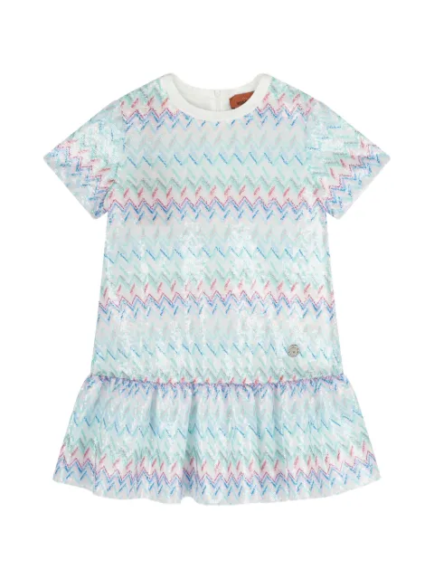Missoni Kids zigzag-pattern ruffled dress