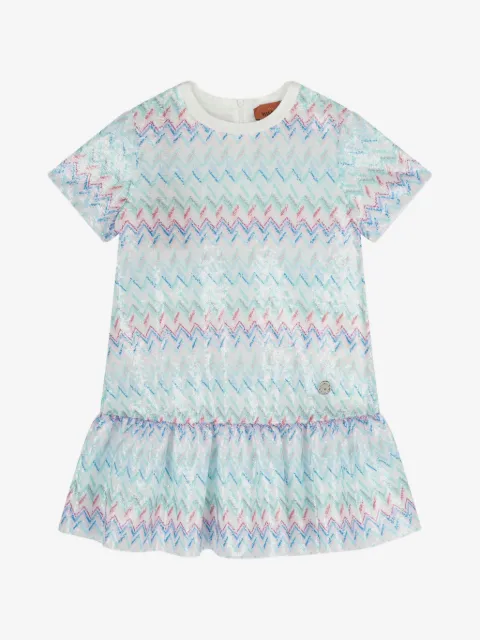 Missoni Kids vestido con motivo en zigzag y volantes