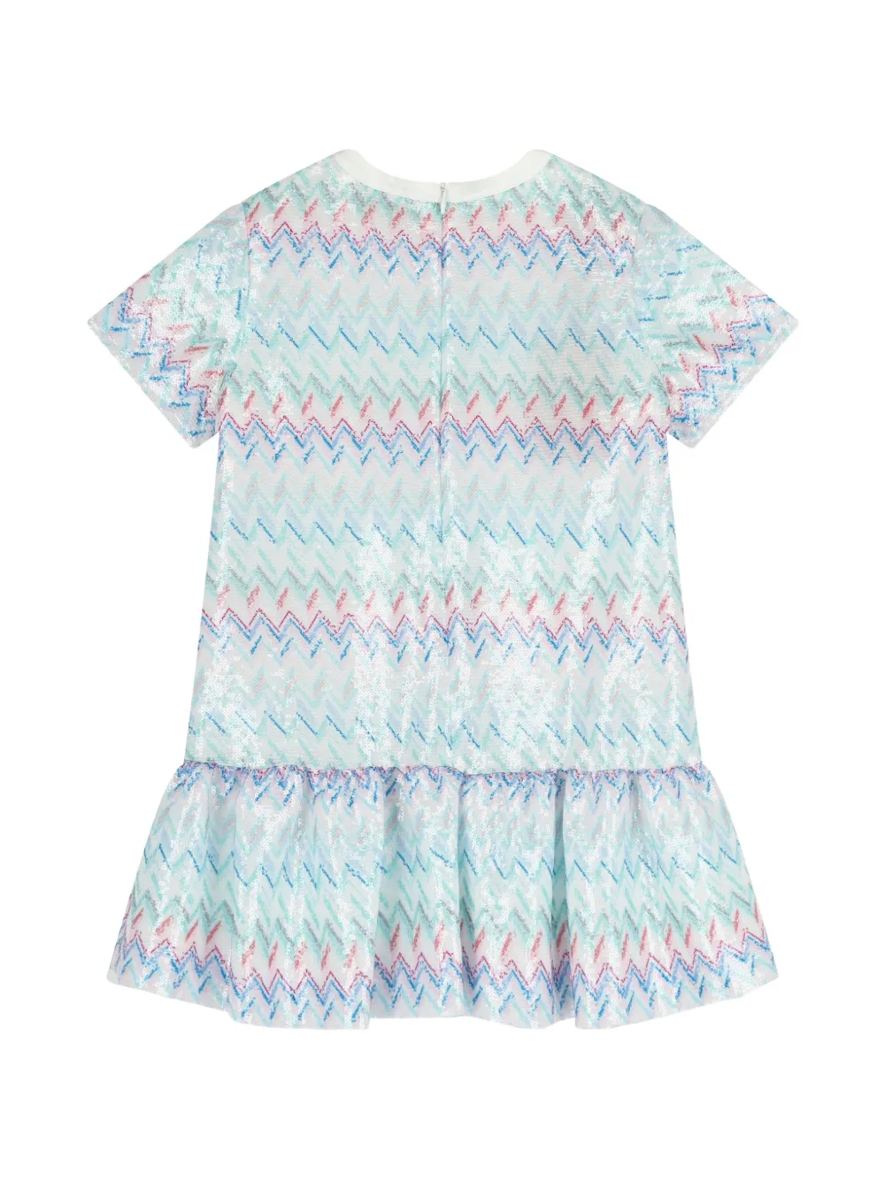  Missoni Kids Zigzag-pattern Ruffled Dress - Blue 