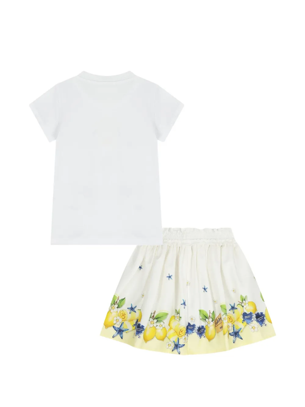 Monnalisa Rok met bloemenprint (set van twee) Wit